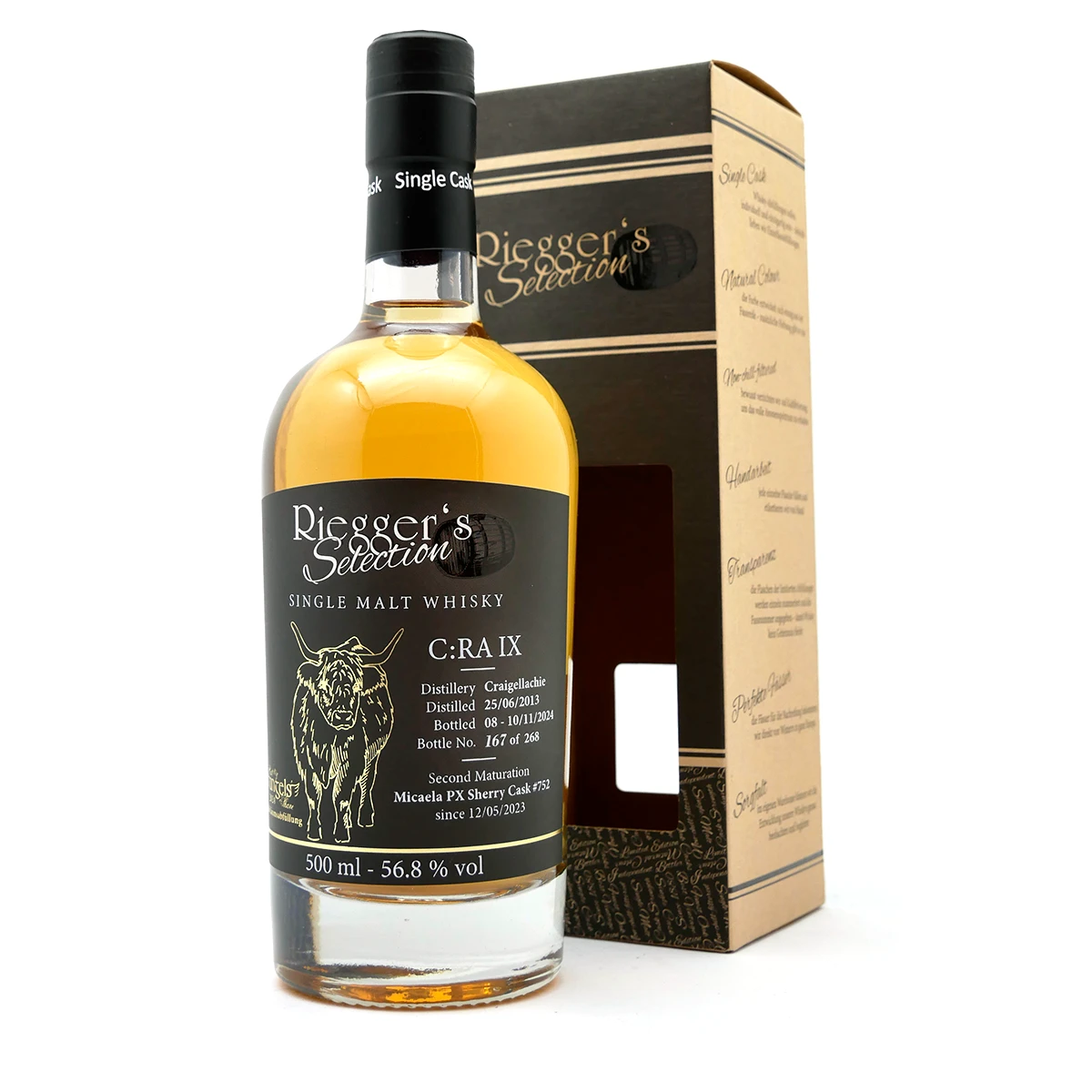 C:RA 9 - Craigellachie 2013 Micaela PX Sherry Cask - Riegger's Selection (56,8 % vol)